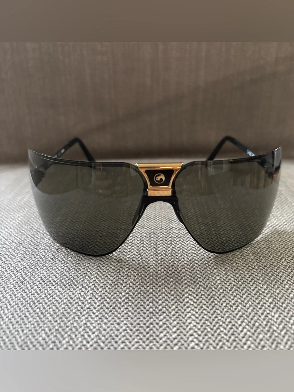 Vintage Authentic Gargoyles Sunglasses Black/Gold RARE